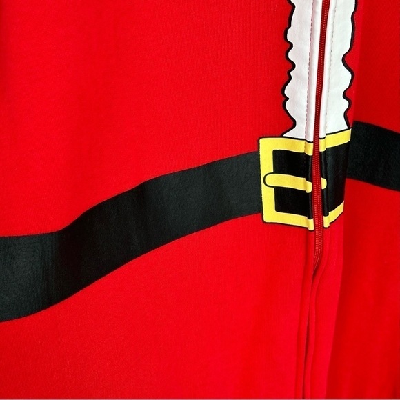 The Rail Unisex Red Santa Fleece One Piece Christmas Pajamas Sz L - Picture 13 of 14